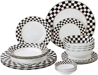 Porlien Checker Pattern 20-piece Round Dinnerware