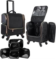 Stagiant Rolling Makeup Train Case, Professional