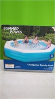 New Inflatable Octagon Swimming Pool over 9' Long