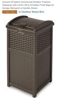 NEW 33 Gal Commercial Outdoor Trashcan w/ Lid,