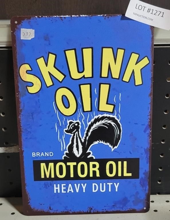SKUNK OIL MOTOR OIL METAL SIGN