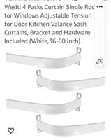 New 4 Pack 36"- 60" adjustable curtain rods