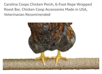 6' Chicken Perch, Rope Wrapped Roost