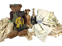 Linens, cloth Dolls & Teddy Bear