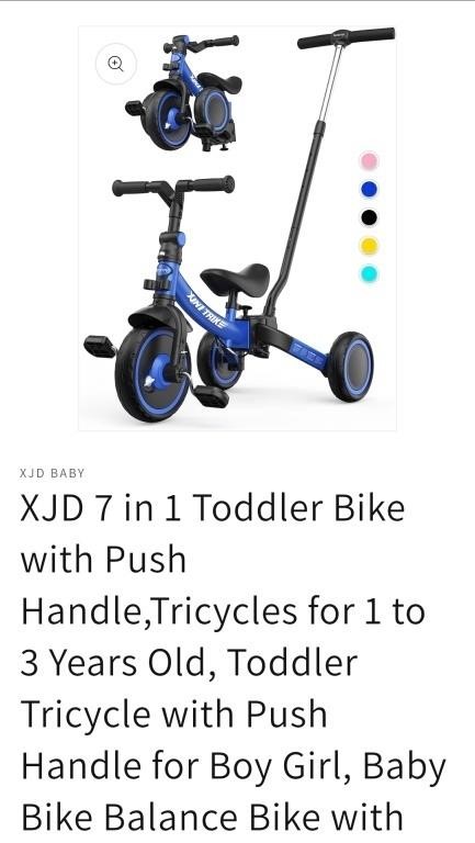 Toddler Bike with Push Handle,Tricycles for 1 to