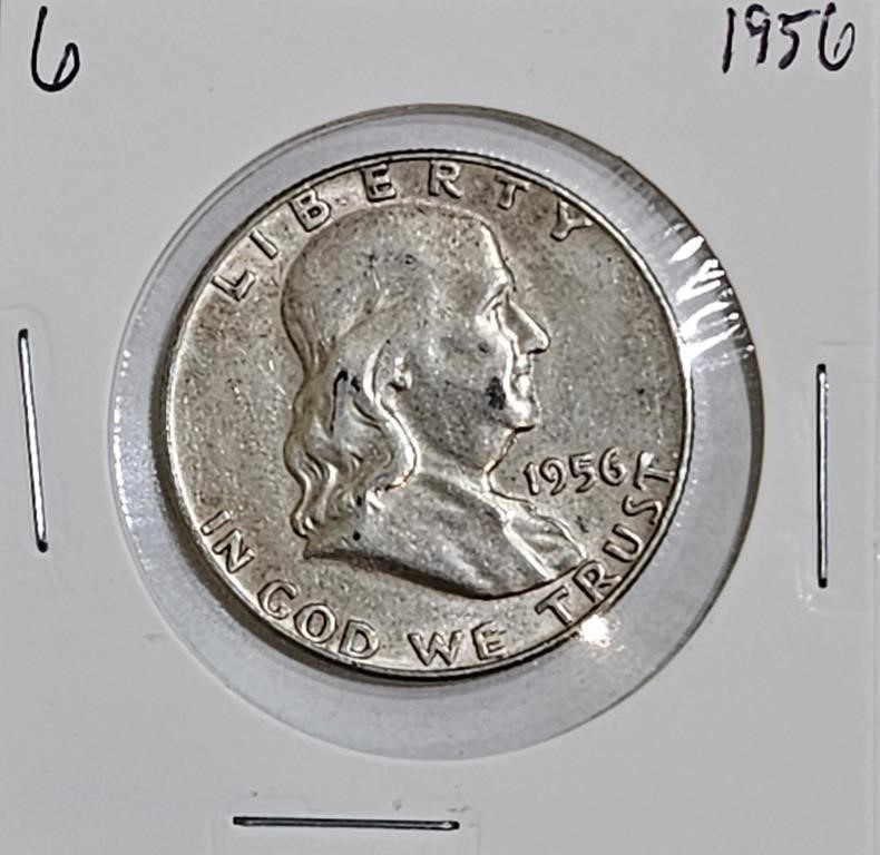 1956 90% Silver Franklin Half Dollar