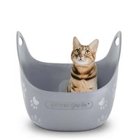 High Sided Litter Box with Handles  Silver