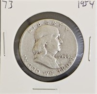 1954 90% Silver Franklin Half Dollar