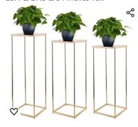 Set of 3 Gold Metal Plant Stands for indoor