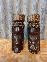 Heavy Carved TIki Heads from Jamaica