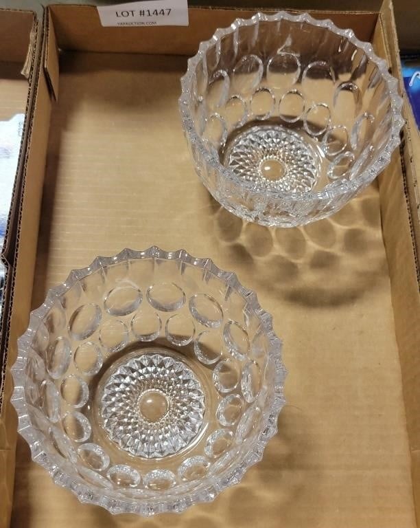 2 MATCHING CRYSTAL STYLED BOWLS