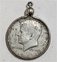 1964 90% Silver Kennedy Half Dollar Coin Pendant