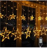 ($36) 12 Stars 138 LED Curtain Lights