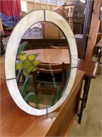 Slag Glass Deco Styled Mirror