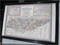TENNESSEE ROAD MAP FRAMED
