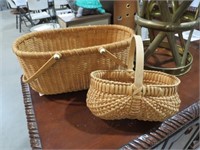 PAIR OF VINTAGE WOVEN BASKETS
