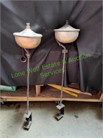 (2) 28" Landscape Metal Torches w/Banister Clamp