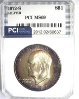 1972-S Silver Ike MS69 LISTS $3400