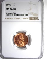 1956 Cent NGC MS66 RD