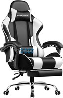 GTPLAYER Gaming Chair  White Faux Leather