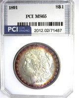 1891 Morgan MS65 LISTS $2650