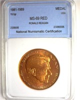 1981-1989 Medal NNC MS69 RED Ronald Reagan