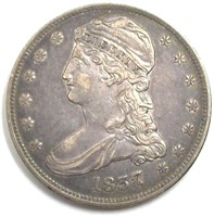 1837 Reeded Edge Capped Bust 50c About UNC+