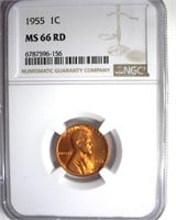 1955 Cent NGC MS66 RD