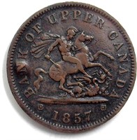 1857 Bank of Upper Canada Token Penny