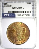 1921 Morgan PCI MS65+ Golden Toning