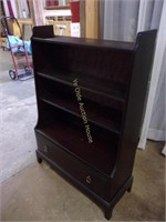 Mahogany Open Face Bookcase with Lower Drawer