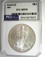 2000 Silver Eagle MS70 LISTS $4350