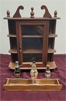 Mini Curio Cabinet, Old Liquor Bottles, Cracius