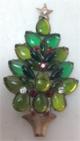 RARE GALE & FRIENDS CO CHRISTMAS TREE BROOCH