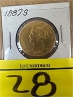 1887-S TEN DOLLAR GOLD PIECE