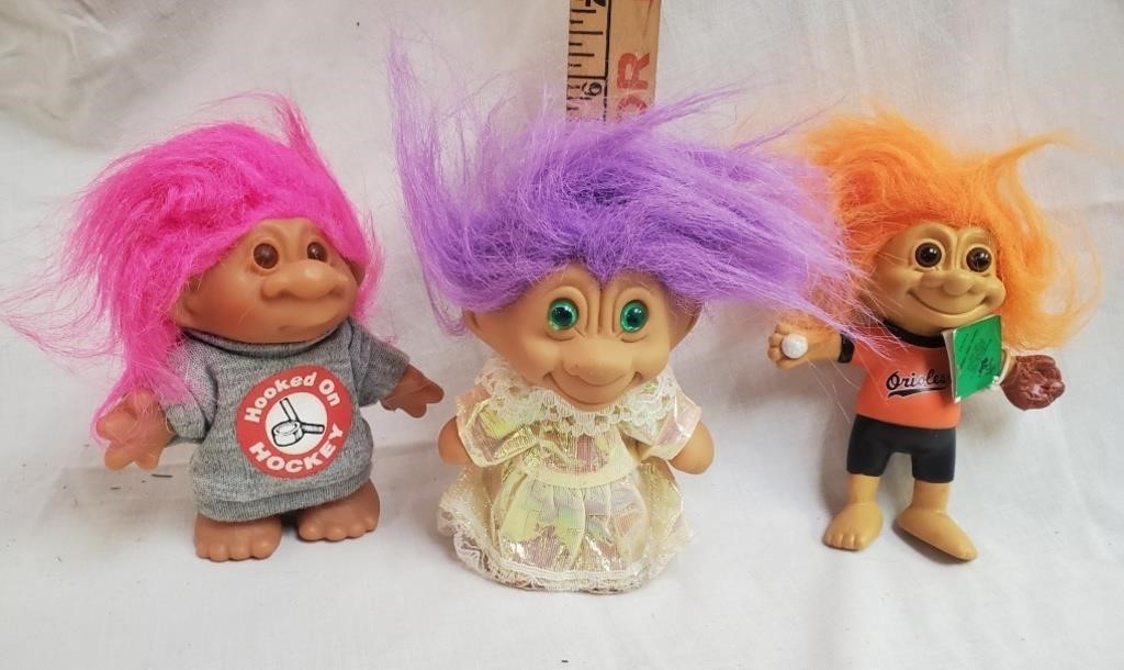 (3) Collectable Troll Dolls