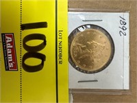 1892 TEN DOLLAR GOLD PIECE
