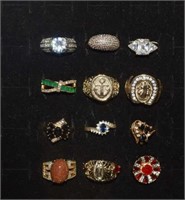 (12) Costume Jewelry Rings