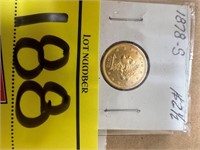 1878-S 2 1/2 DOLLAR GOLD PIECE