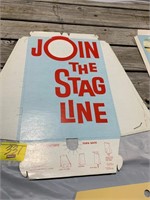 25" TALL VINTAGE "JOIN THE STAG BEER LINE"