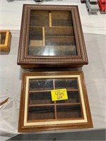 2 HOMEMADE WOODEN CAR DISPLAY CASES