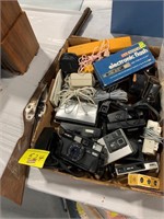 BOX OF CAMERAS & ELECTRICAL SUPPLIES OF ALL