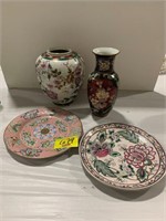 ASIAN THEMED VASES & PLATES
