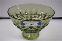 Vintage Green Pedastal Bowl - 7x10