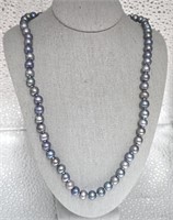 Subtle Black Gray Fresh Water Pearl Necklace 18"