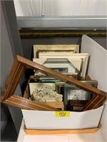 BOX OF PICTURE FRAMES OF ALL KINDS