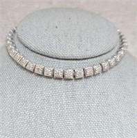 Spectacular Plated Rhodium Diamond Bracelet
