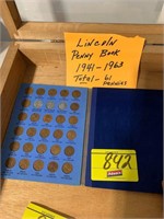 LINCOLN PENNY BOOK 1941-1963 W/ 61 TOTAL PENNIES