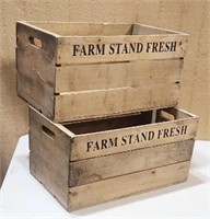 2 Farm Fresh Wooden Crates 10×12×20