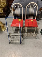 PAIR OF METAL FRAME ACCENT CHAIRS, METAL FLEA